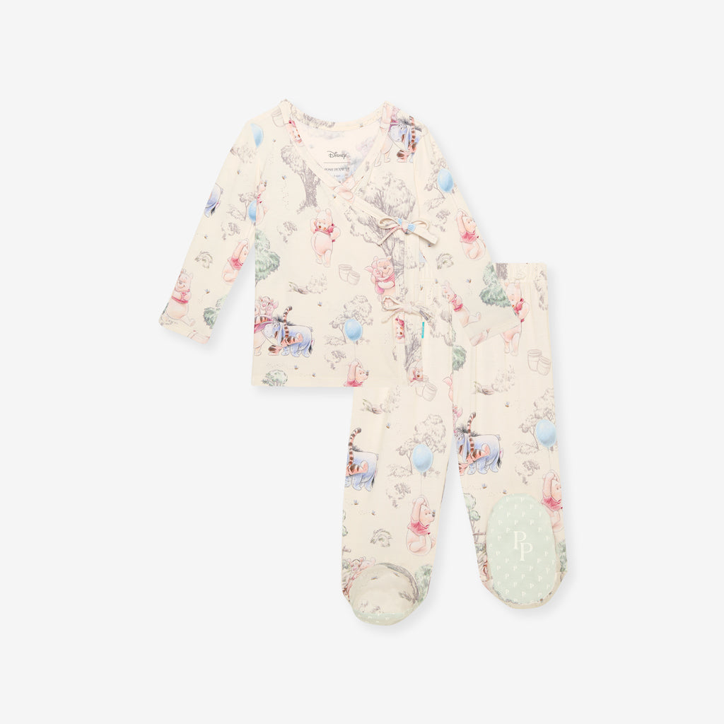 Disney Hundred Acre Wood Tie-Front Kimono Set