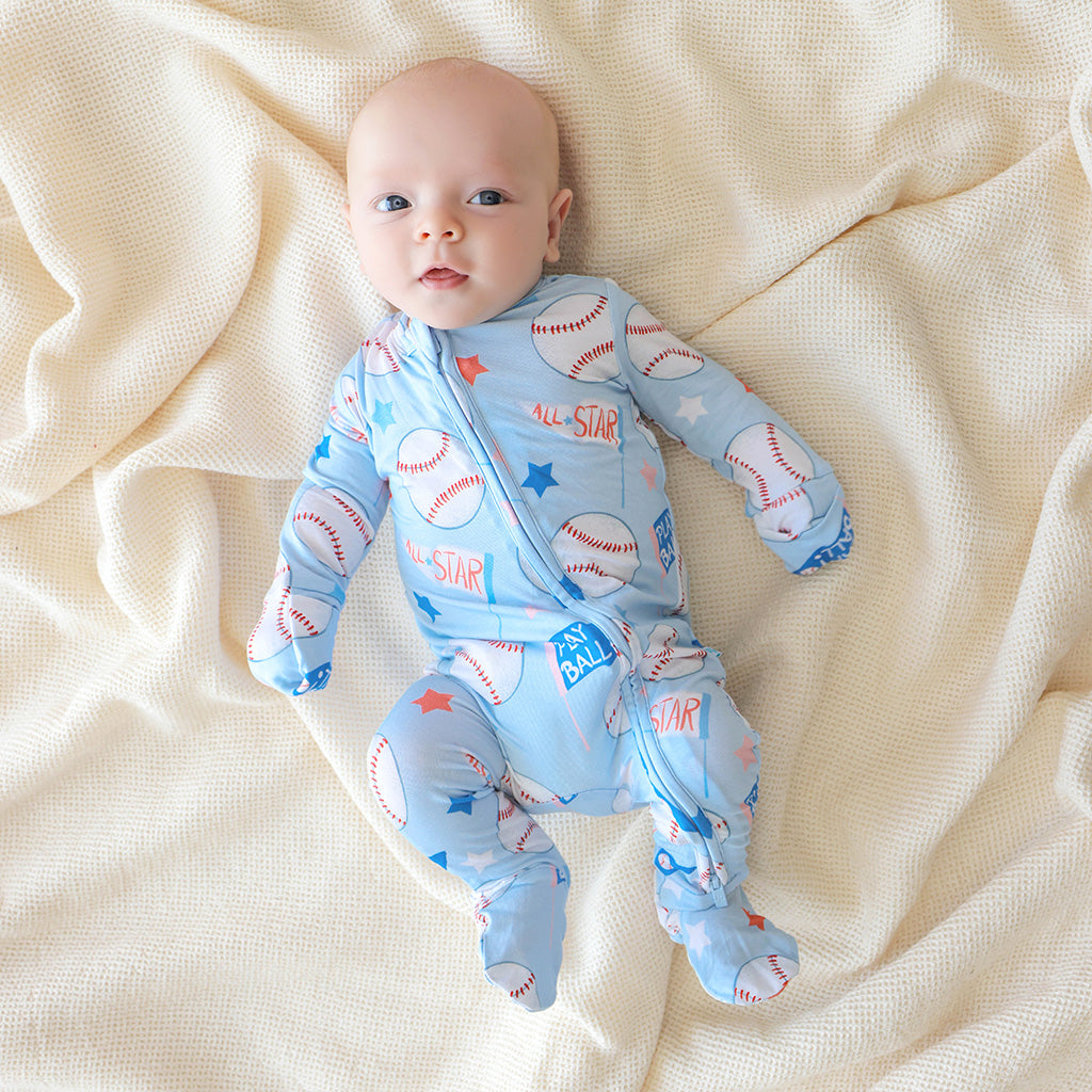 Play Ball Footie Zippered One Piece