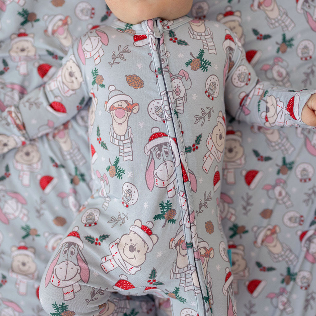 Disney Cozy Pooh & Friends Footie Zippered One Piece