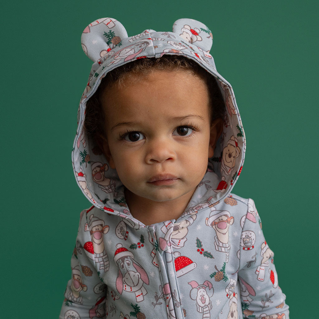 Disney Cozy Pooh & Friends French Terry Zippered Hooded Romper