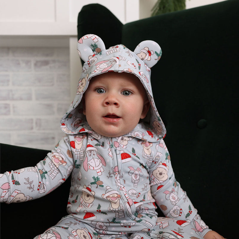 Disney Cozy Pooh & Friends French Terry Zippered Hooded Romper