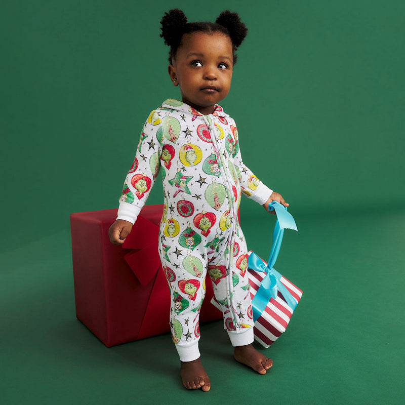 Dr. Seuss Grinchmas Ornaments Pacci™ Hooded Romper