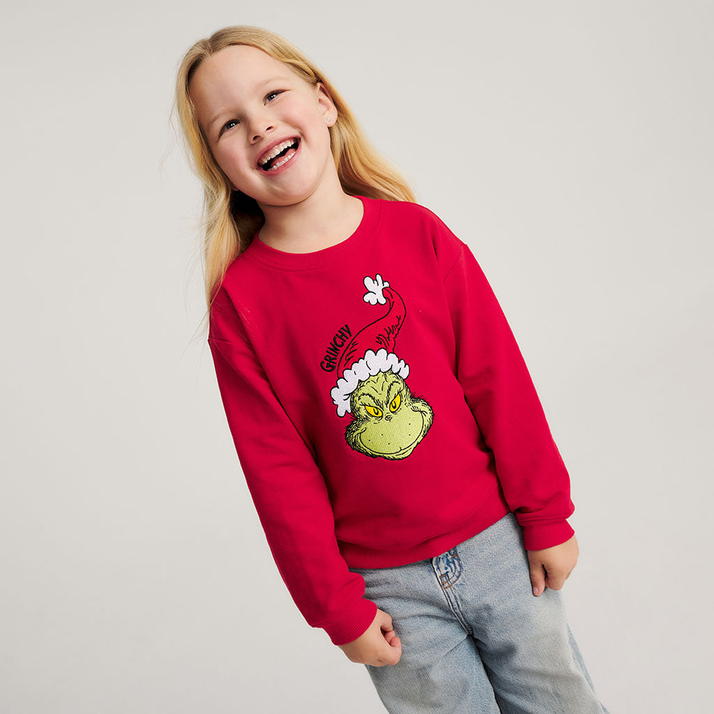 Dr. Seuss Holiday Grinch Fleece Pullover Sweatshirt