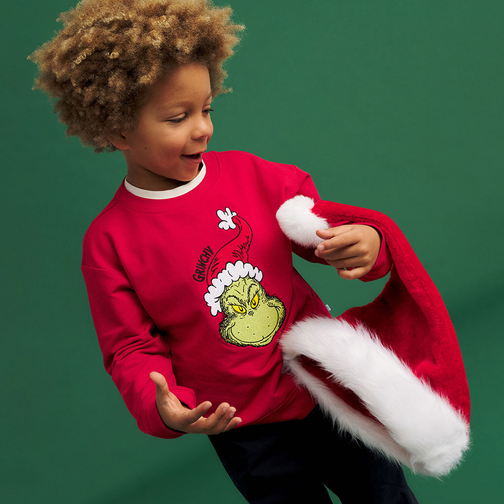 Dr. Seuss Holiday Grinch Fleece Pullover Sweatshirt