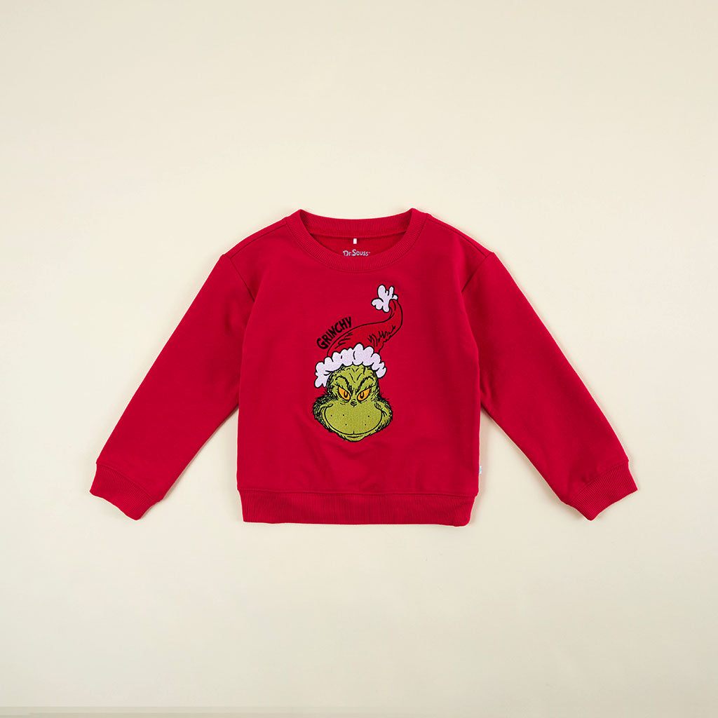 Dr. Seuss Holiday Grinch Fleece Pullover Sweatshirt