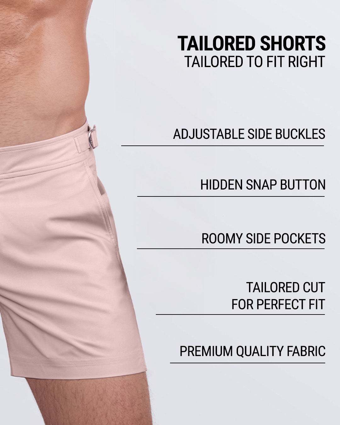 SKINNY DIP (FAIR/NAKED PINK) - Tailored Shorts | DC2