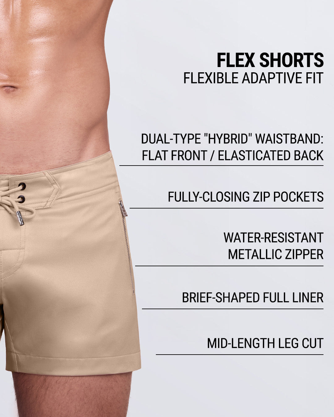 SKINNY DIP (LIGHT) - Flex Shorts | DC2