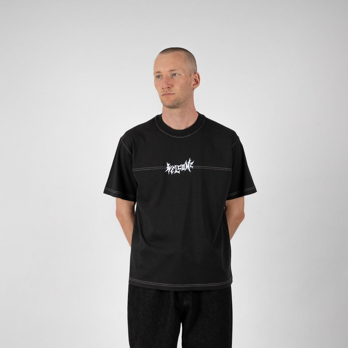 Vamp Boxy Contrast Stitch Football Knit