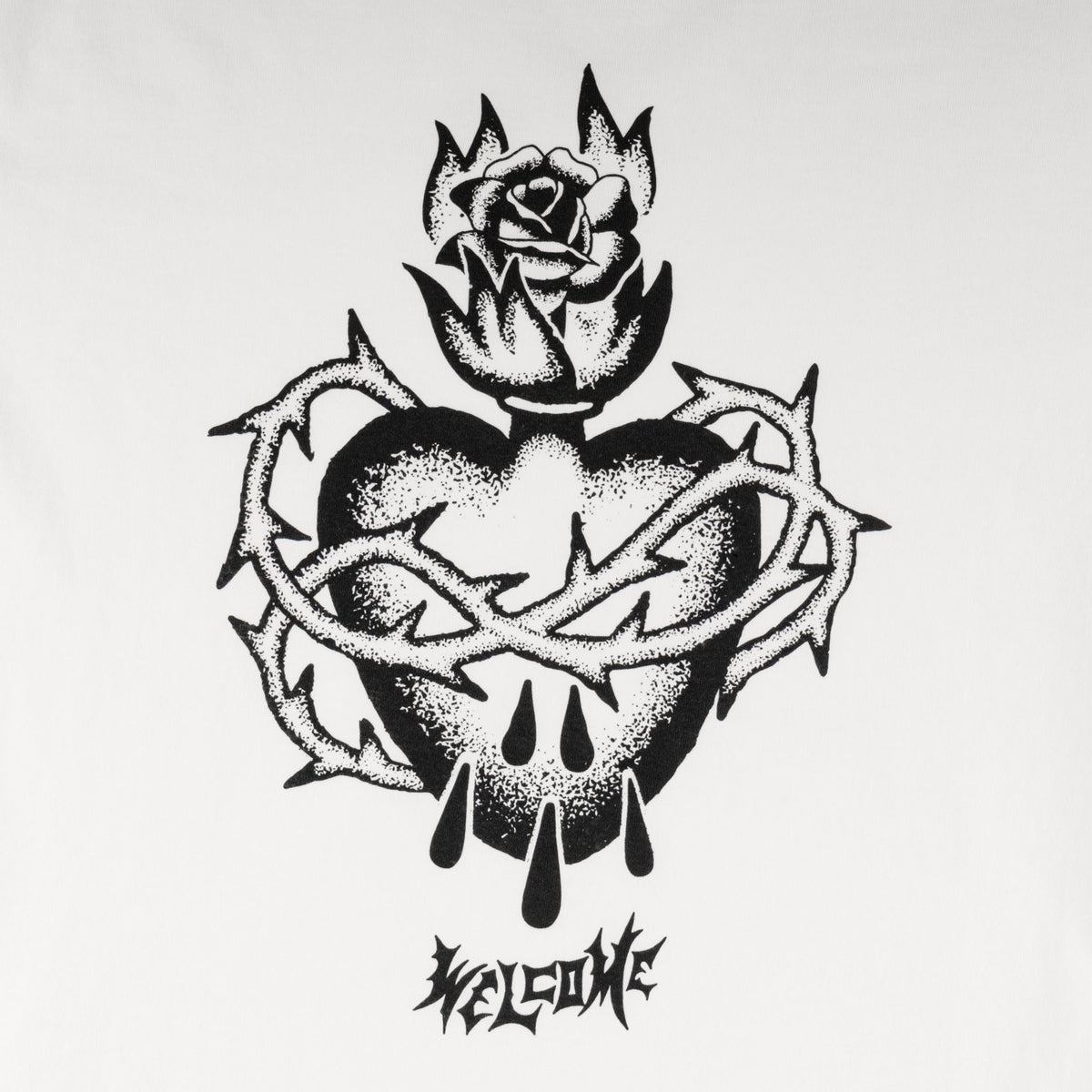 Hallowed Printed Boxy Garment-Dyed Tee - White
