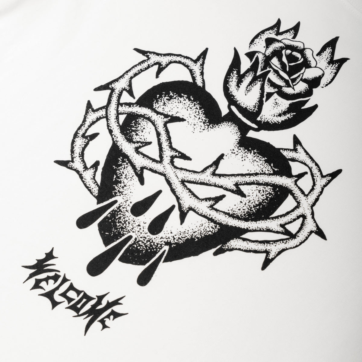 Hallowed Printed Boxy Garment-Dyed Tee - White