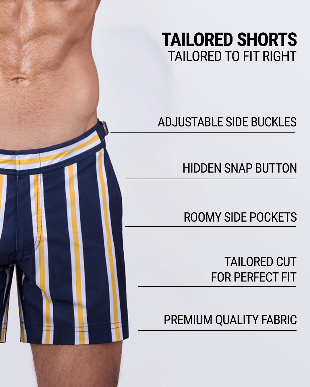 SUN CHASING STRIPES - Tailored Shorts | DC2