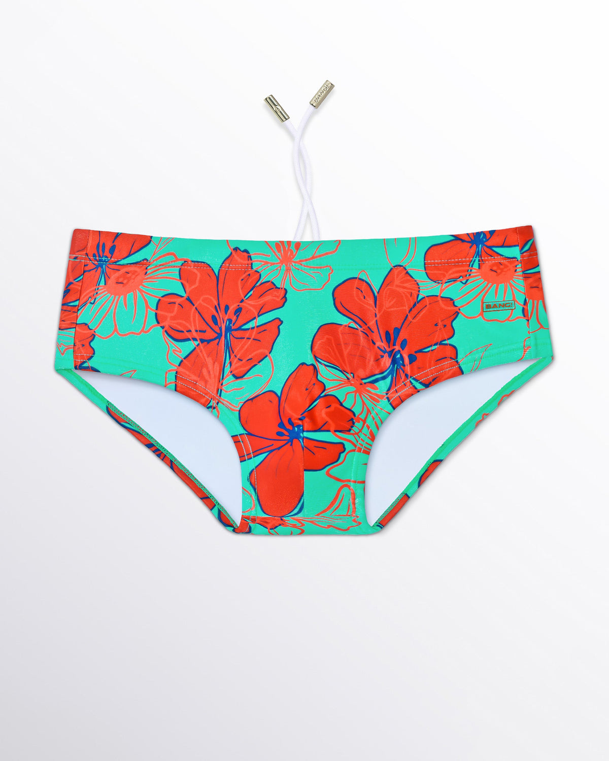 SURF FLOWERS (AQUA/RED) - Swim Sunga