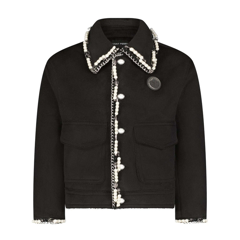 Stud And Pearls Embellished Jacket