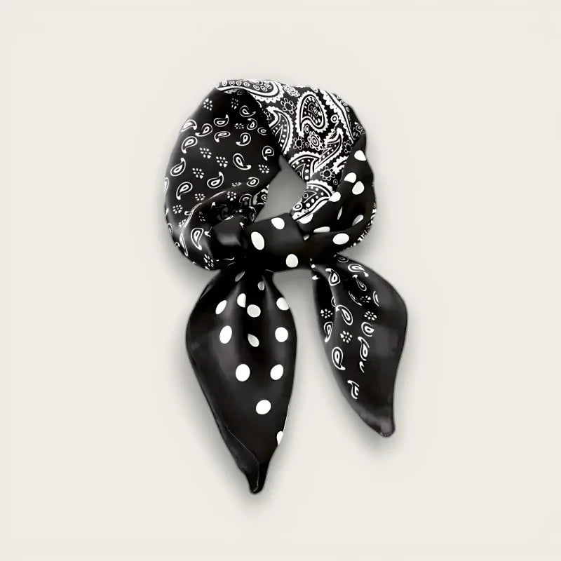 Black White Polka Dot Scarf