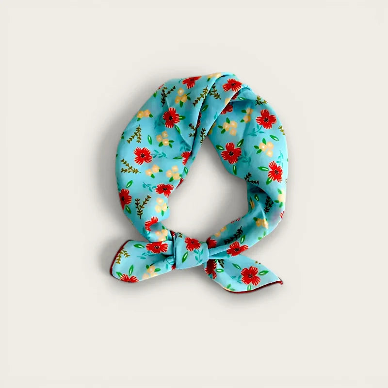 Blue and Red Cotton Scarf