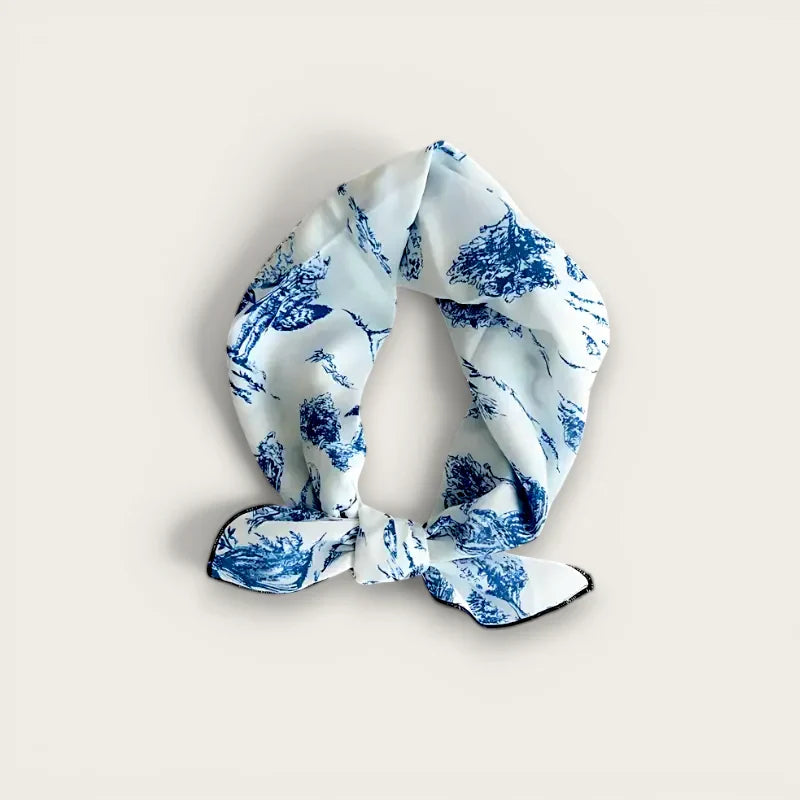 Blue and White Cotton Scarf