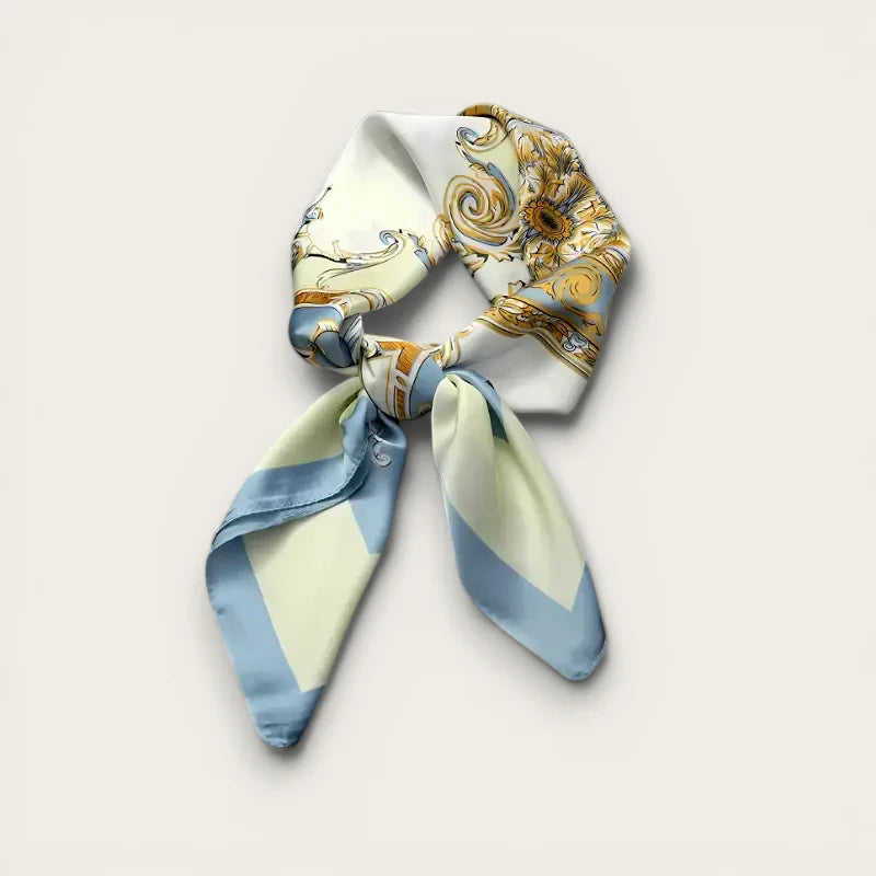 Blue and White Hair Scarf