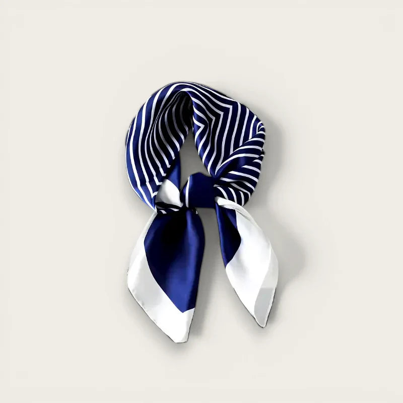 Blue and White Striped Scarf