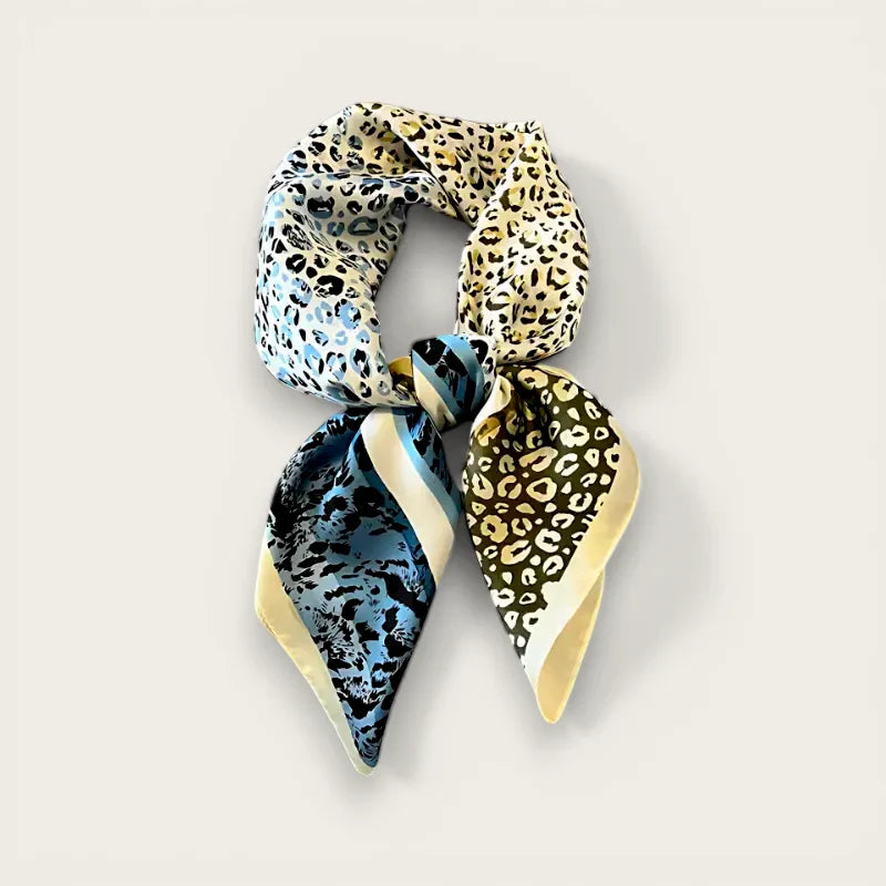 Blue Leopard Scarf