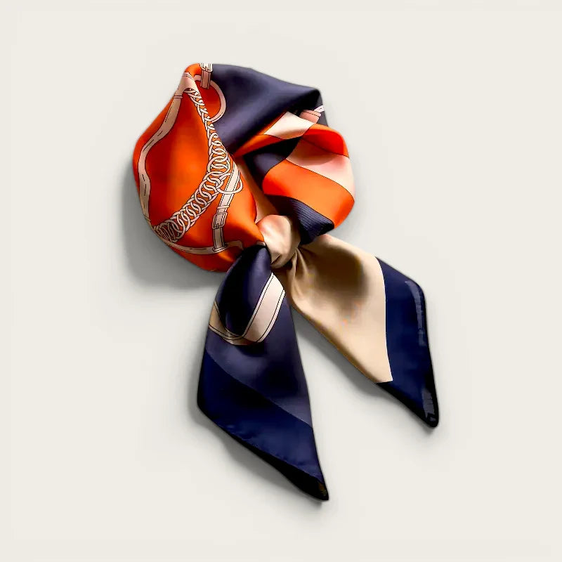 Blue Navy and Orange Scarf