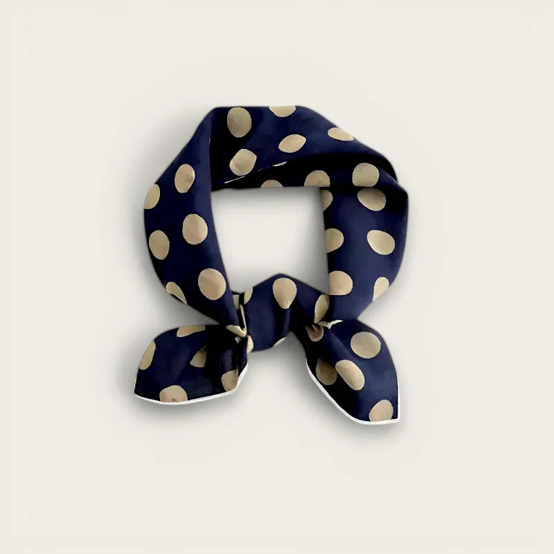 Blue Polka Dot Cotton Scarf