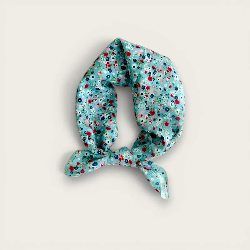 Floral Blue Cotton Scarf