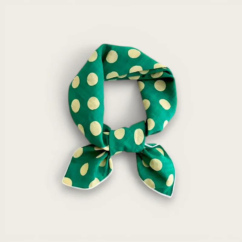Green Polka Dot Cotton Scarf