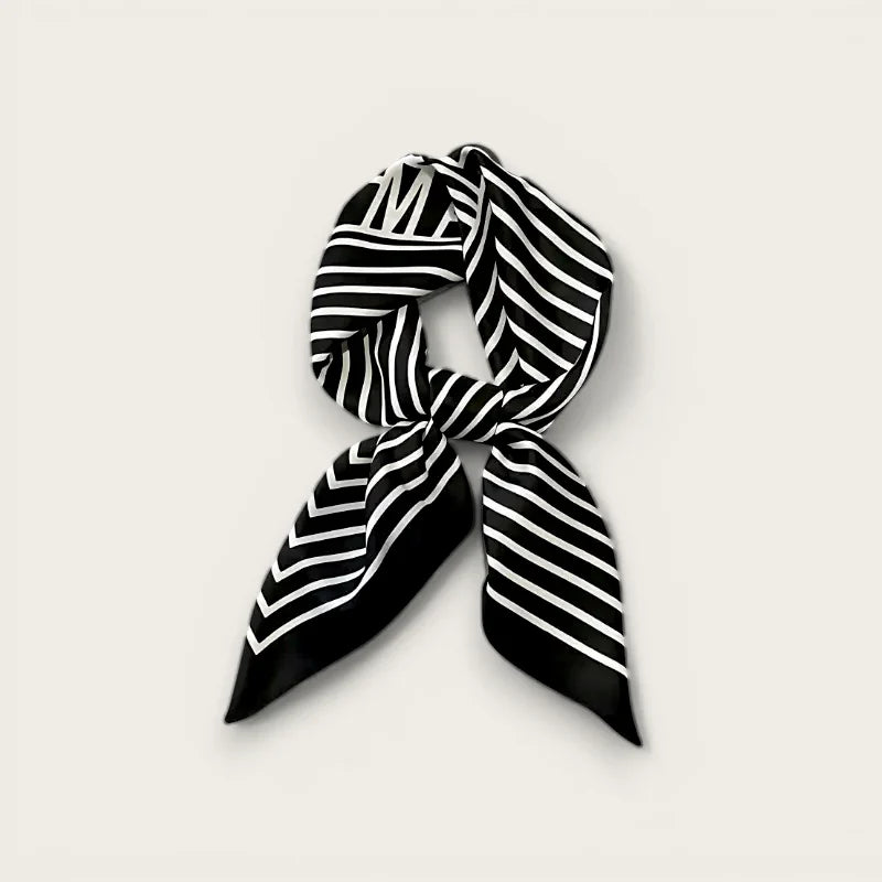 Ladies Black and White Scarf