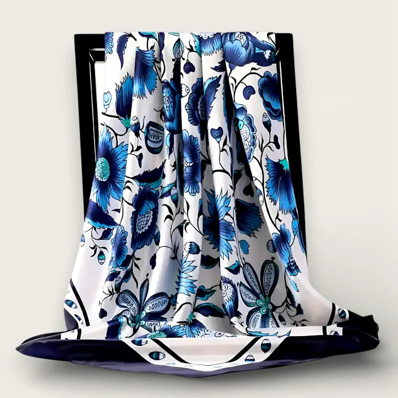 Large Blue and White Scarf