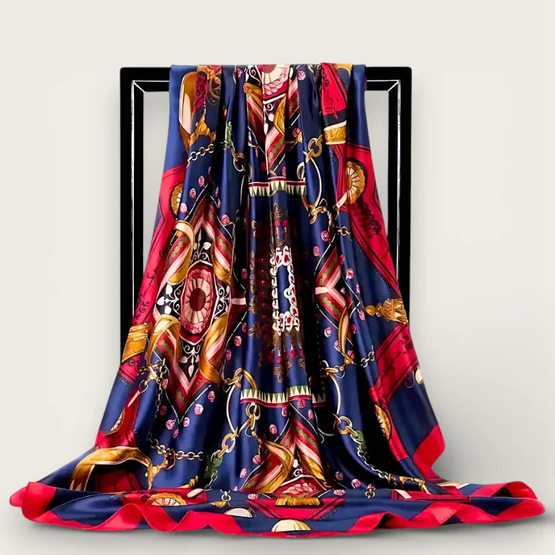 Large Blue Red Scarf