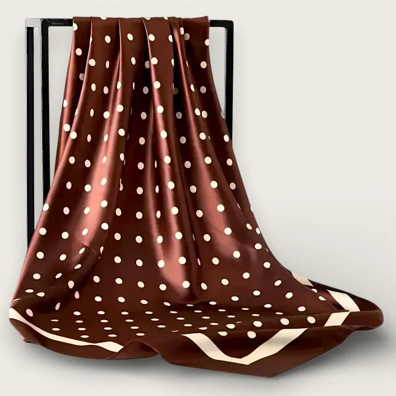 Large Brown Polka Dot Scarf