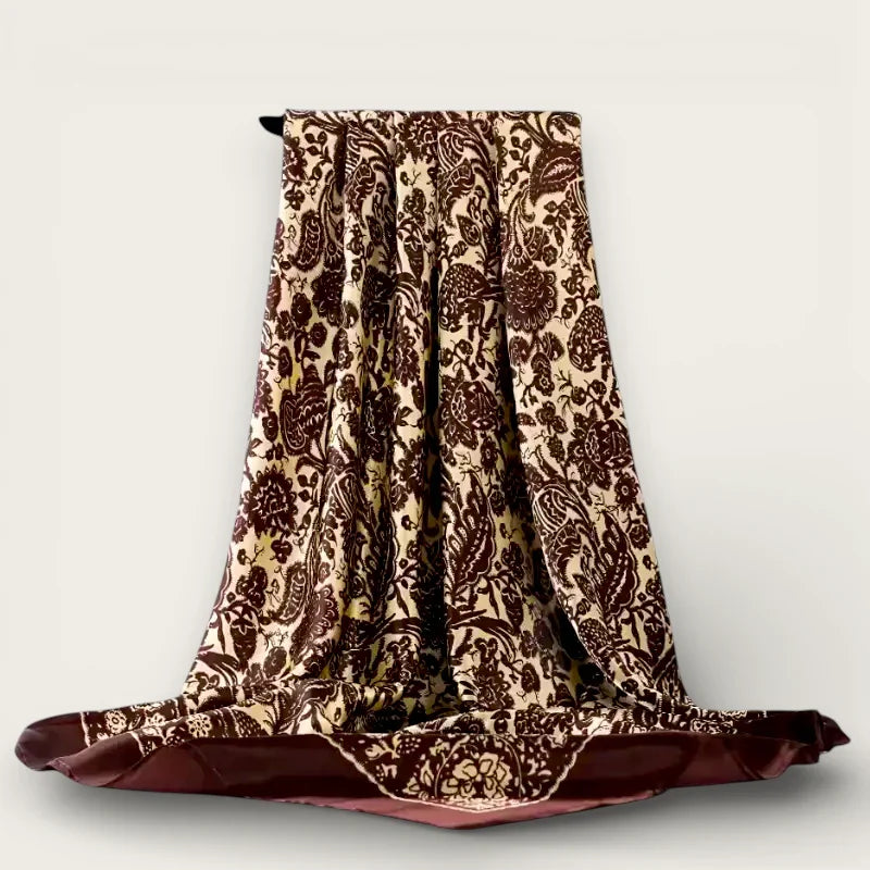 Large Brown Silk Scarf