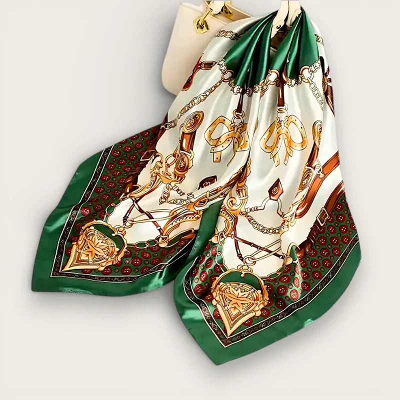 Large Green Silk Scarf