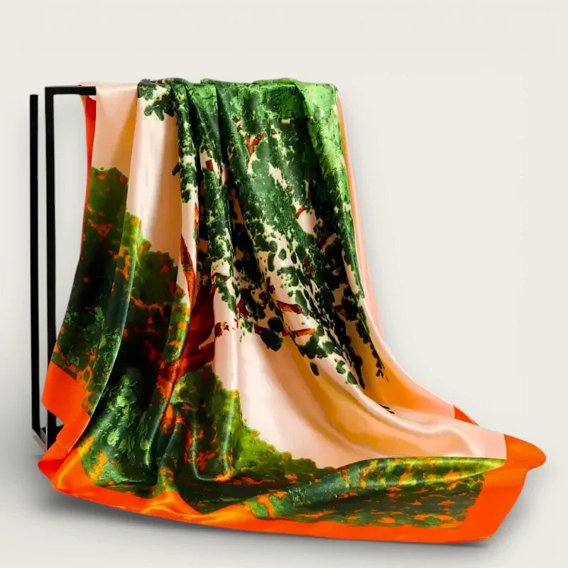 Large Orange and Green Scarf