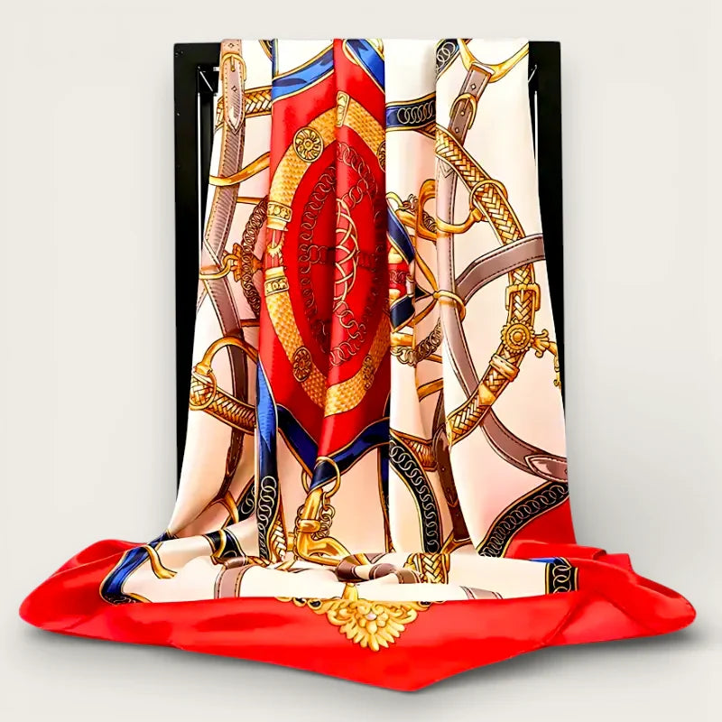 Large Orange White Scarf