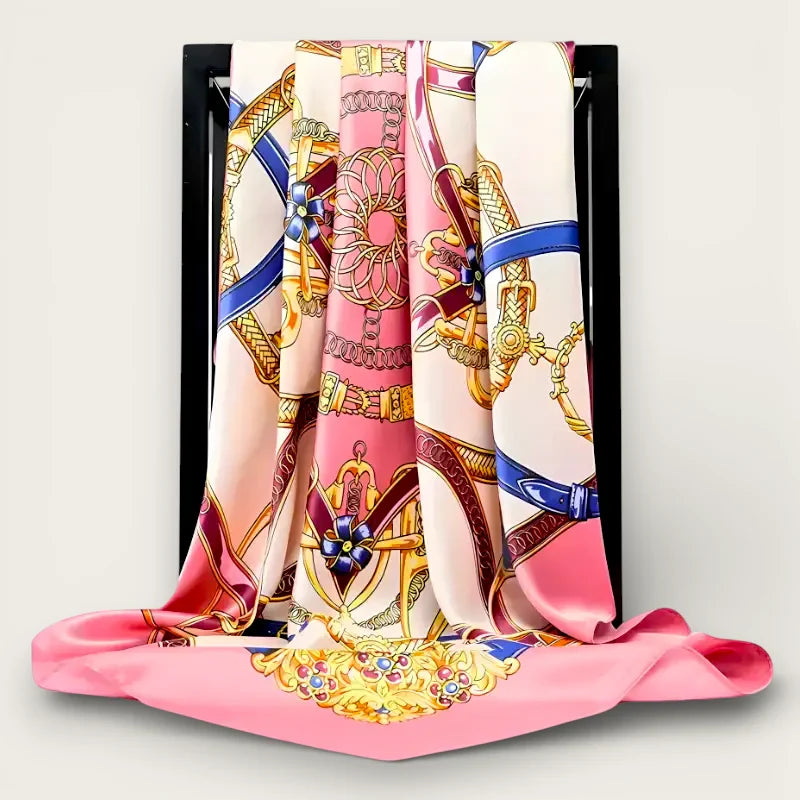 Large Pink White Scarf