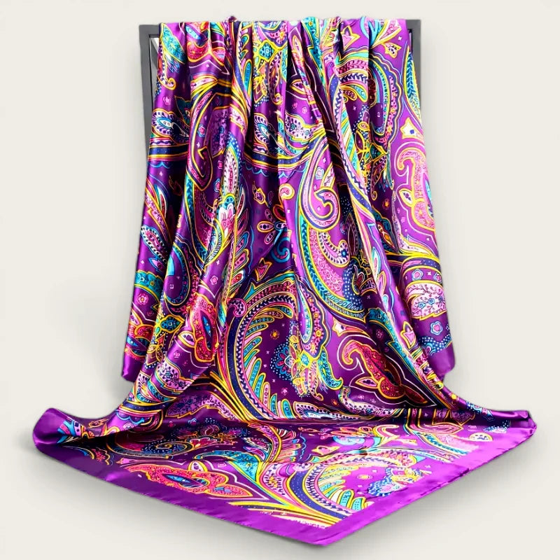 Large Purple Silk Scarf