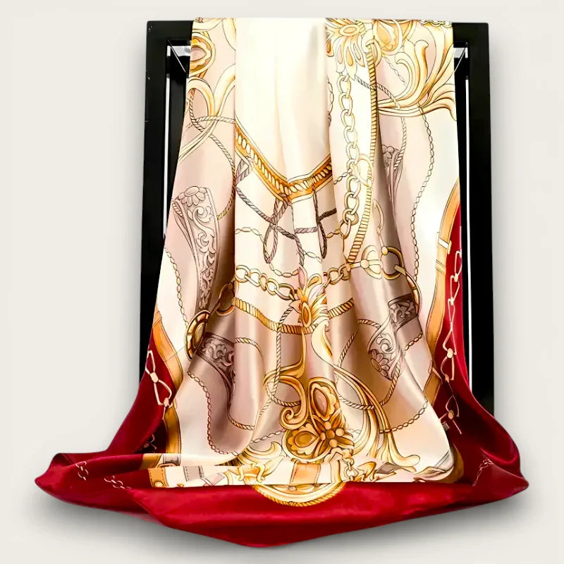 Large Red White Scarf