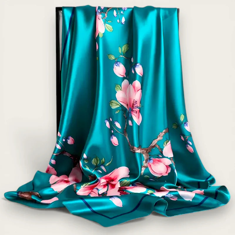 Large Teal Square Scarf