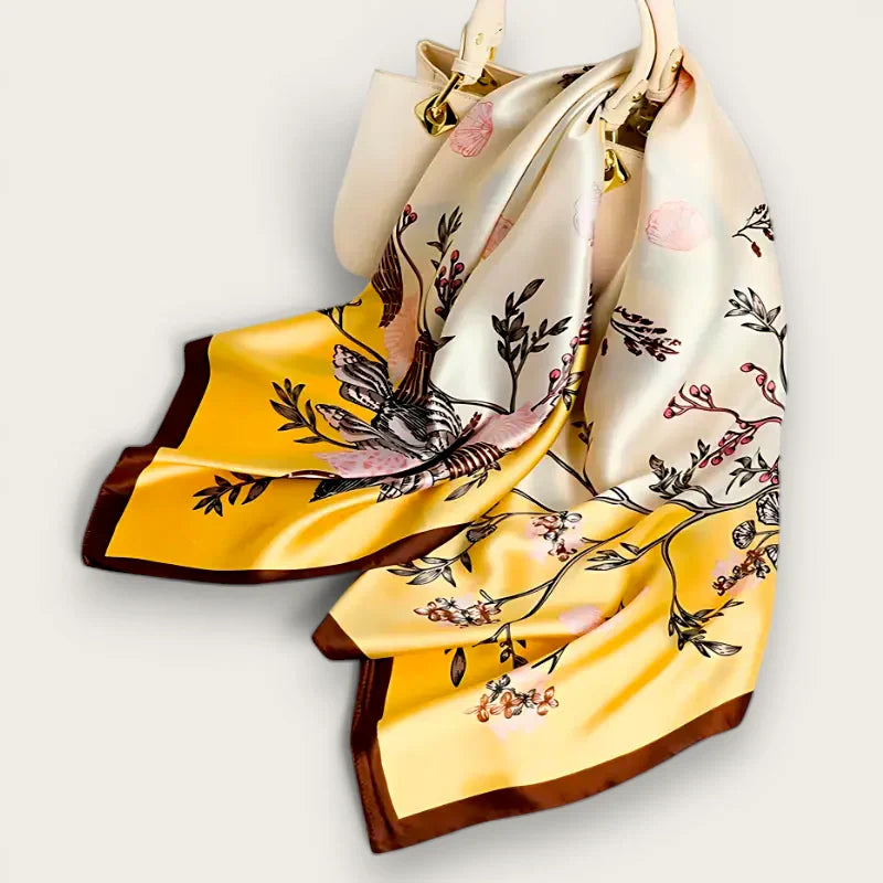 Large White and Yellow Scarf