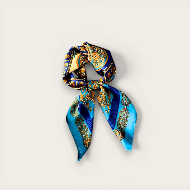 Navy Blue Silk Scarf