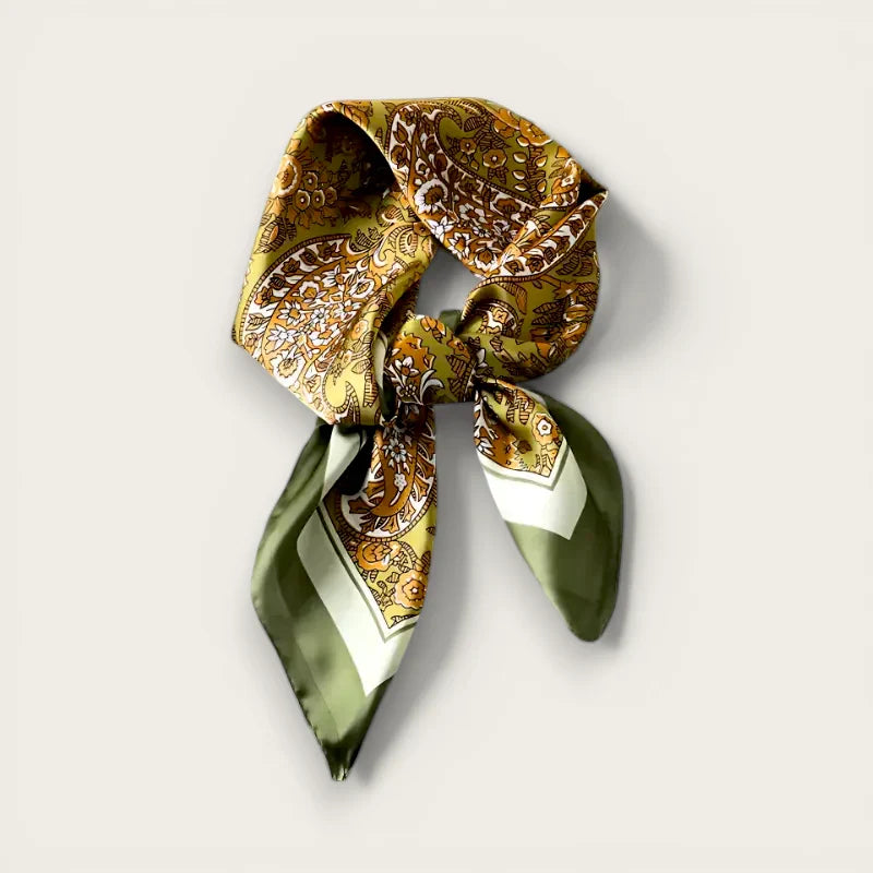 Olive Green Silk Scarf
