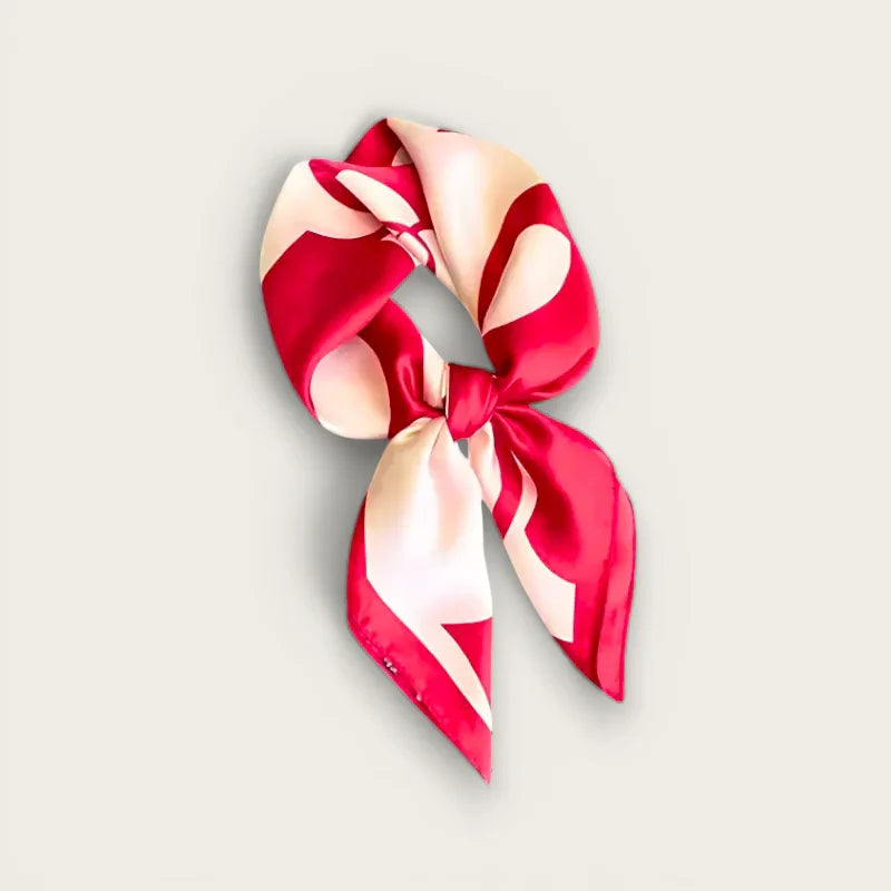 Red White Silk Scarf