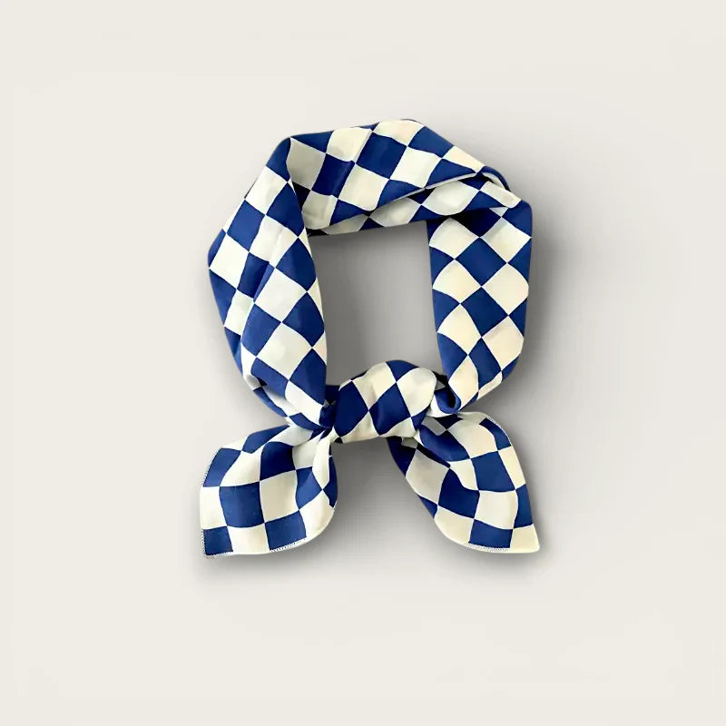 Small Blue White Cotton Square