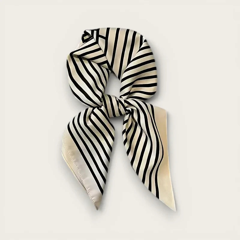 White Black Striped Scarf