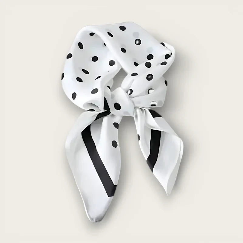 White Polka Dot Scarf