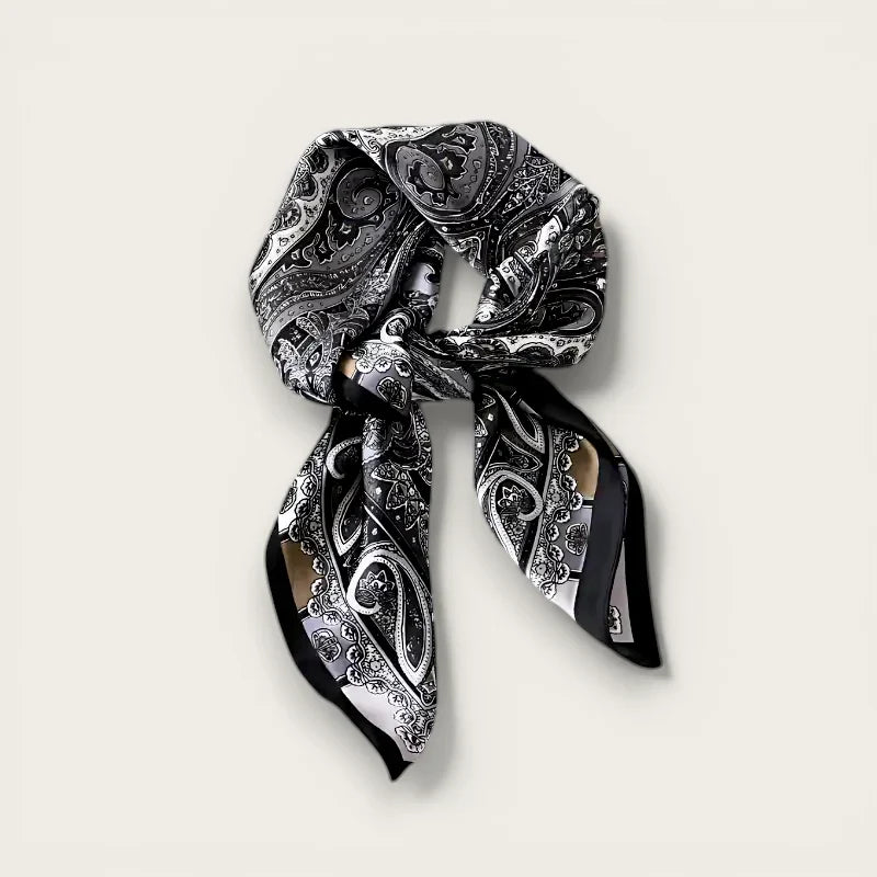 Womens Black Silk Scarf