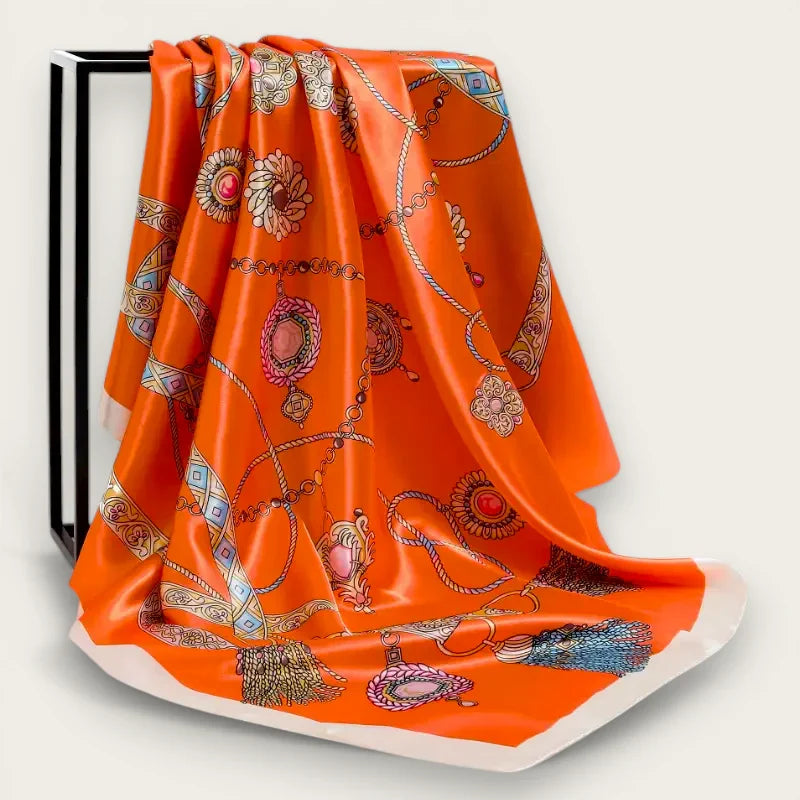 Womens Large Orange Scarf